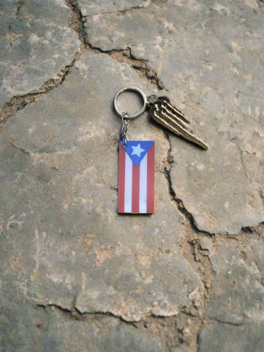 Puerto Rico Flag keychain